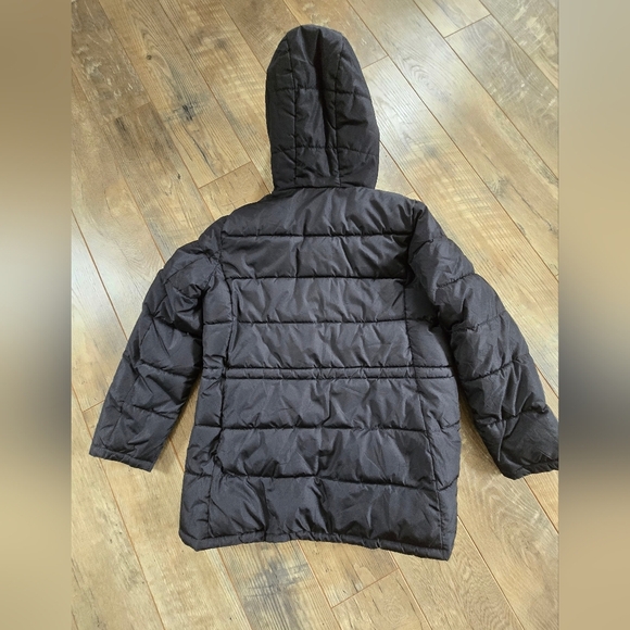 Gap Womens Large Black Puffer Winter Coat with Faux Fur Hood - Picture 2 of 9